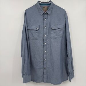 5.11 Tactical Shirt Men XL Blue Long Sleeve Snap Buttons Pockets Cotton Casual